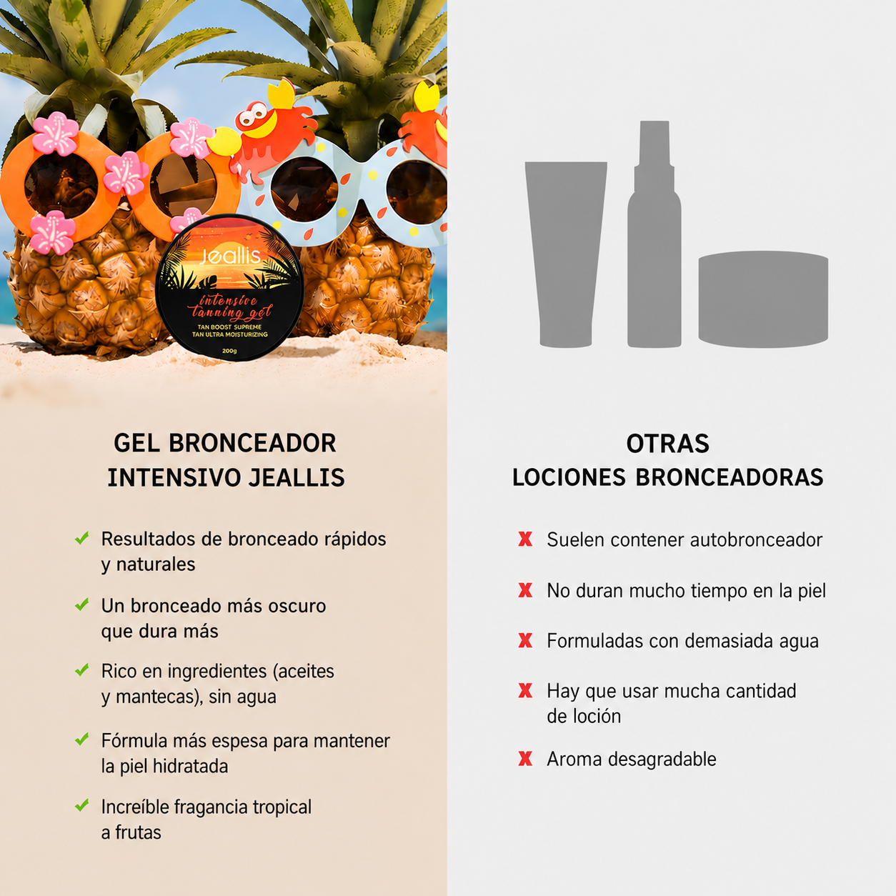 Bronceador intenso.